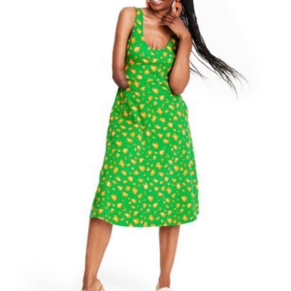 Tabitha Brown x Target Leopard Print Midi Dress Green / Orange